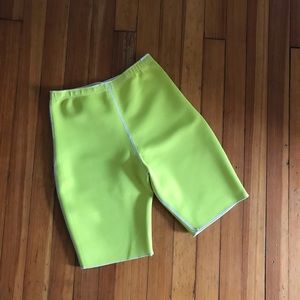 Vintage chartreuse bike shorts